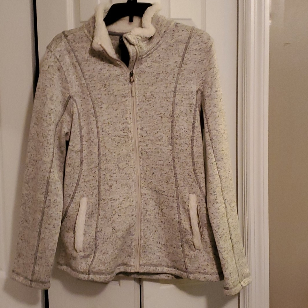 Fleece lined zip up jacket. (Amazing in the cold)